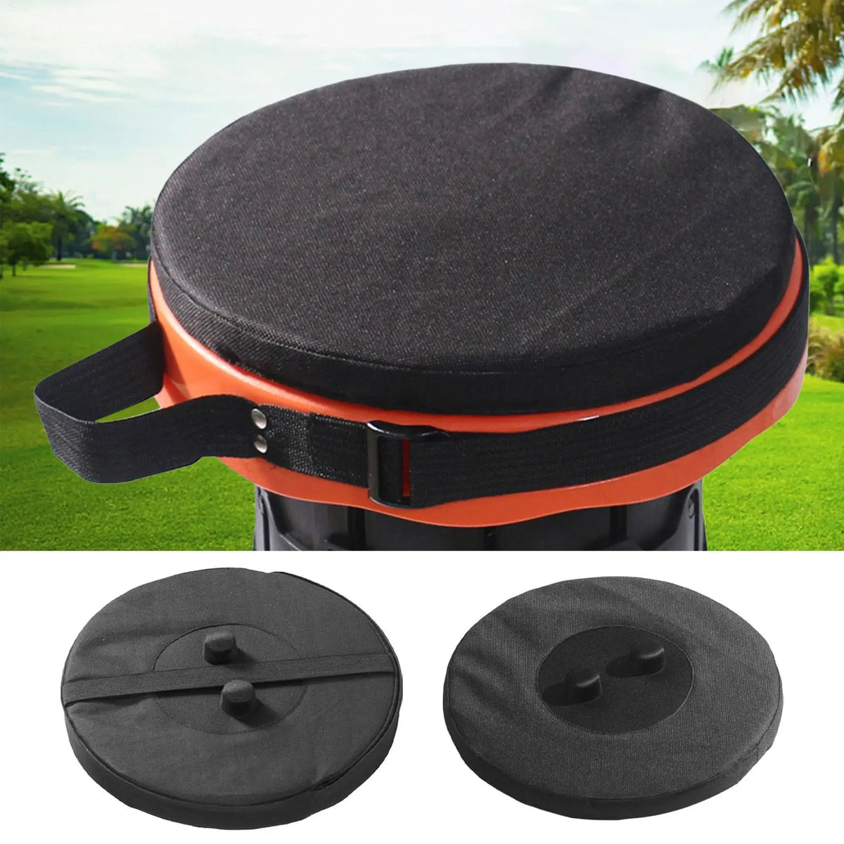 Round Stool Cushion Thickened Pad Retractable Cover Waterproof Oxford