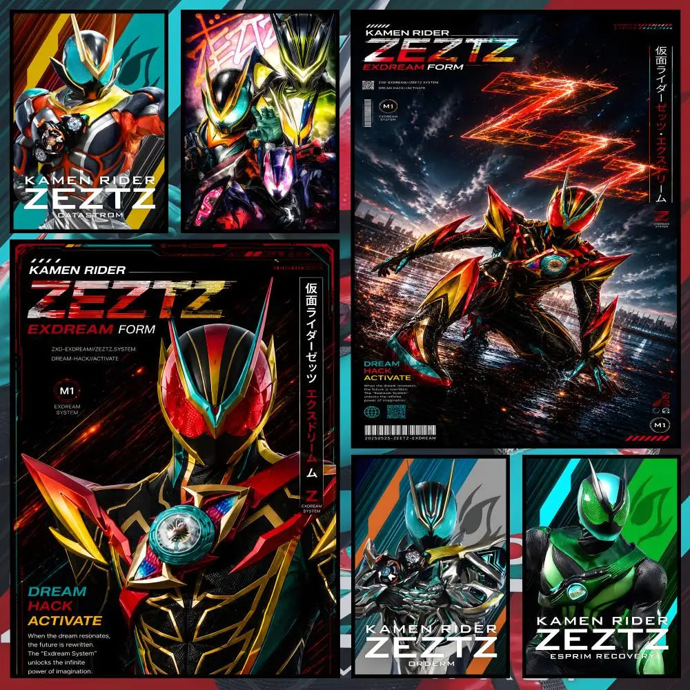 Tokusatsu ZEZTZ Waterproof Self-Adhesive HD Wall Poster Art