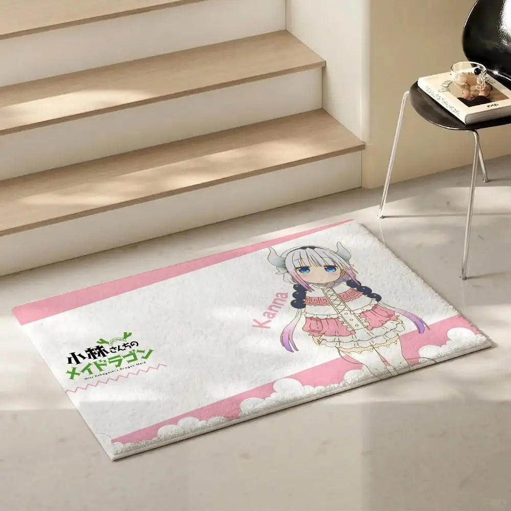 Miss Kobayashi's Dragon Maid Anime Flannel Rug – Non-Slip Mat