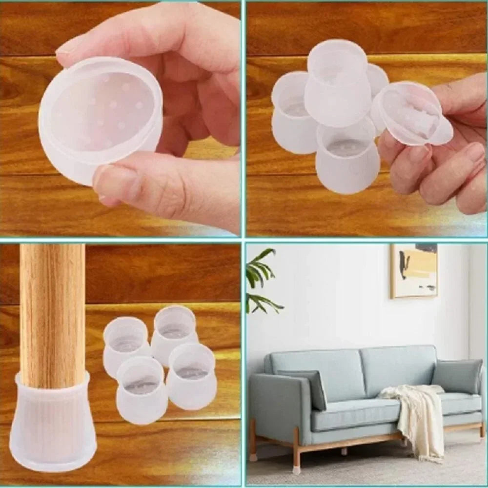 Silicone Chair Leg Caps Anti-Slip Floor Protectors 24 Pcs