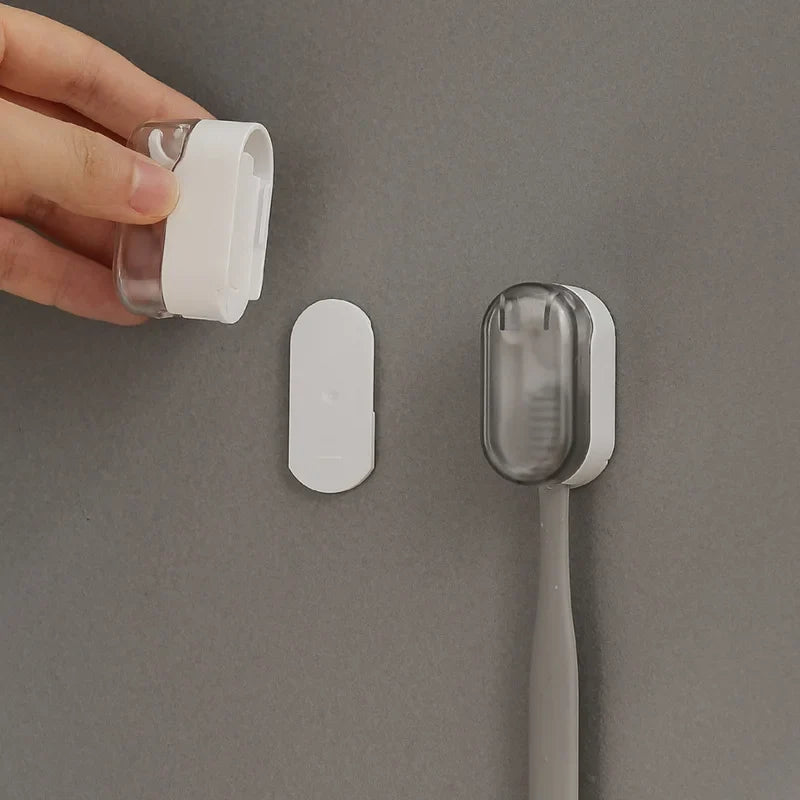Dust-proof Toothbrush Holder Cover Bathroom Wall Hanging Punch-free