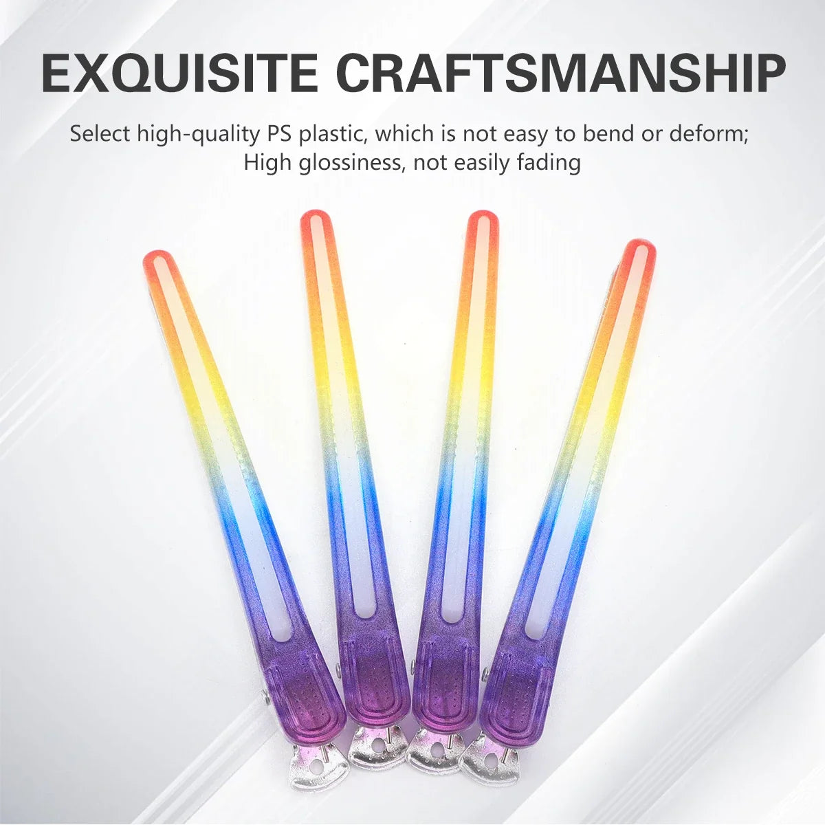 Rainbow Hair Sectioning Clips Set of 4 – Salon Styling Clamps