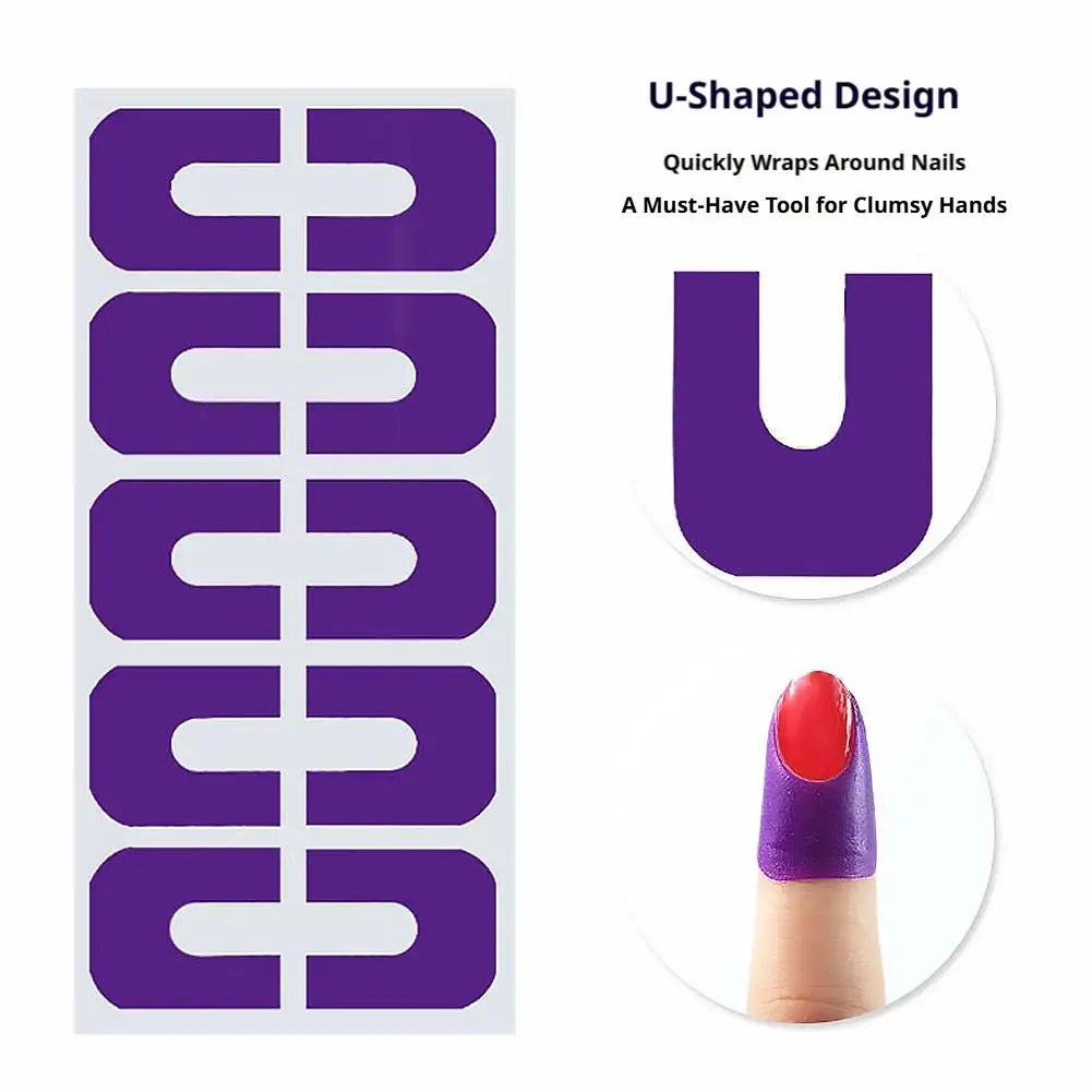 U-Shape Nail Polish Barrier Stickers | Spill-Proof Gel Stencils