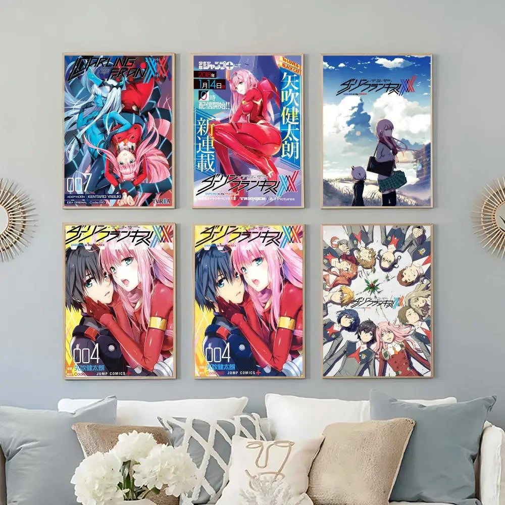 Darling in the FranXX Anime Poster – HD Self-Adhesive Wall Art