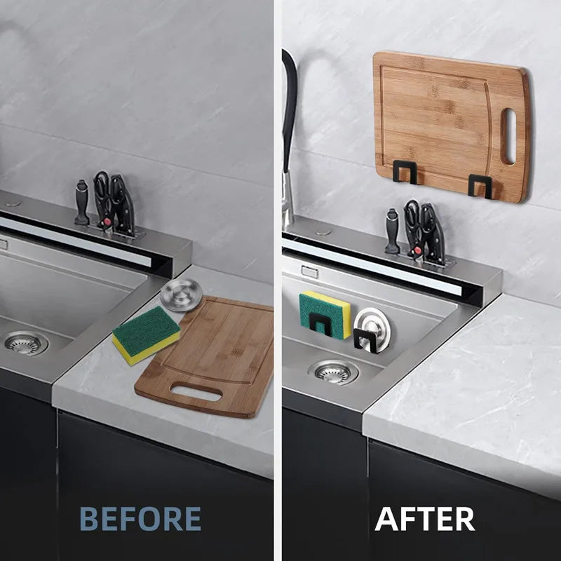 Stainless Steel Sink Sponge Holder & Drainer Rack Organizer