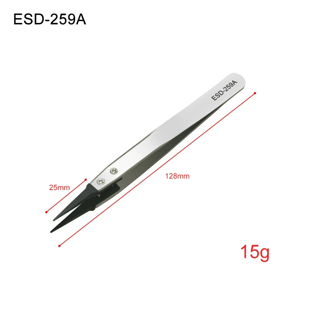 ESD-Safe Precision Tweezers | Anti-Static Stainless Steel Tool