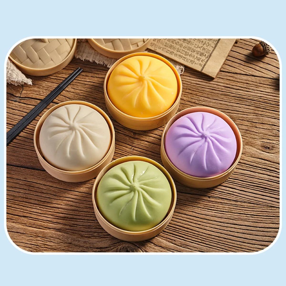 Colorful Dumpling Squish Stress Balls – 7-Piece Sensory Toy Set