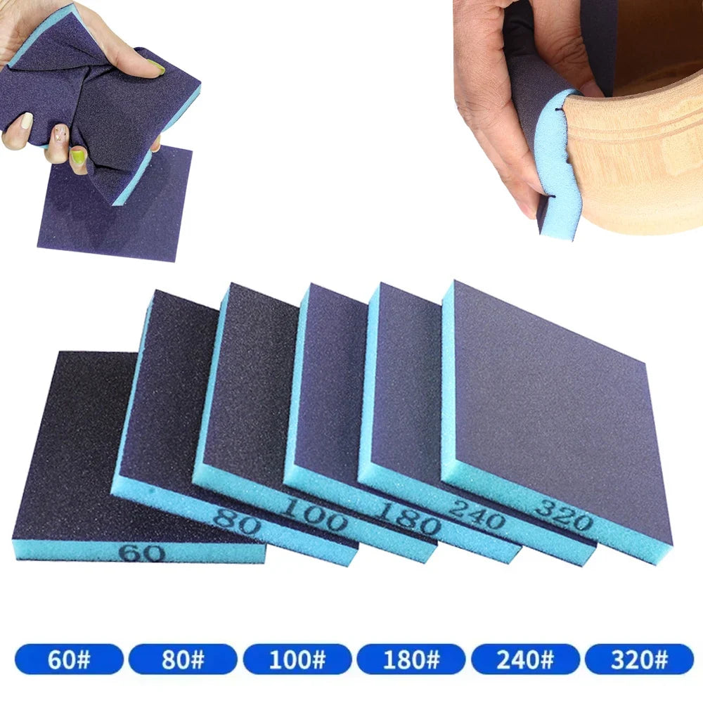 6-Pack Sanding Sponge Blocks 60–320 Grit | Wet & Dry Foam Pads