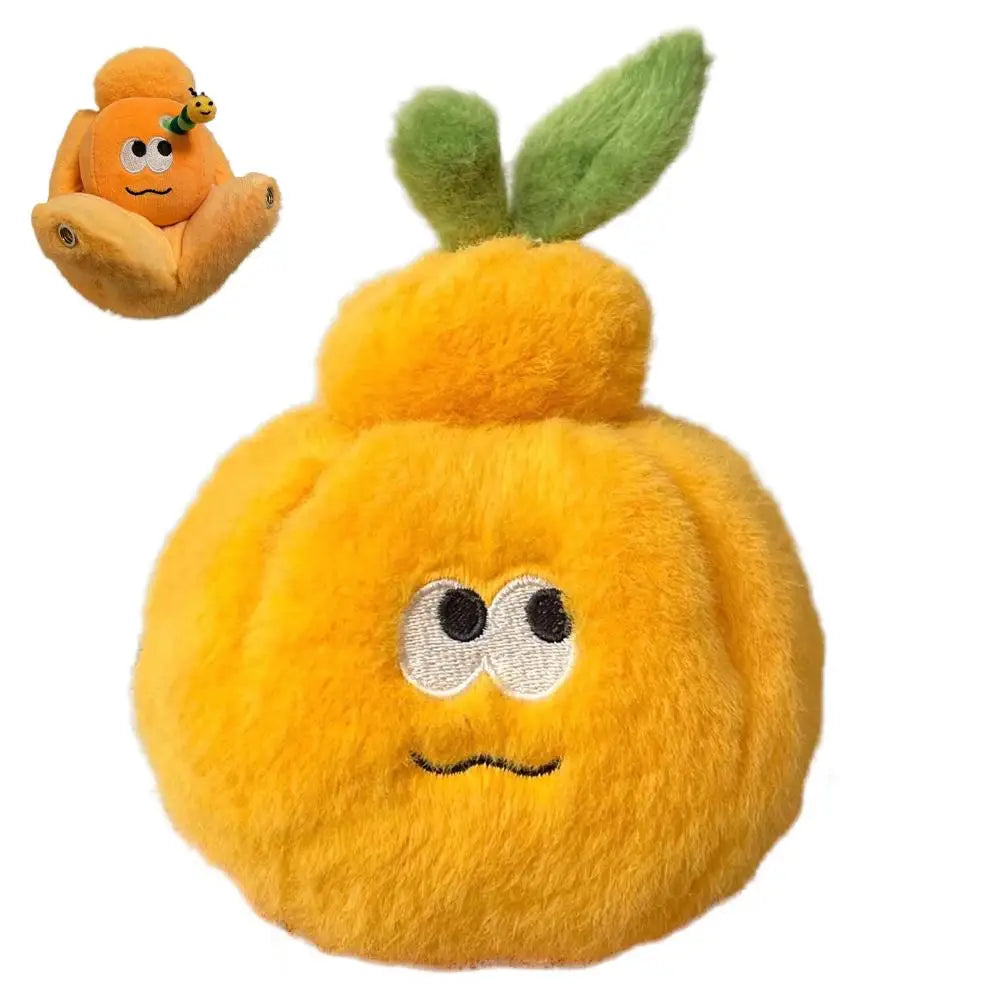Peeled Orange Plush Keychain – Cute Stuffed Fruit Toy Gift