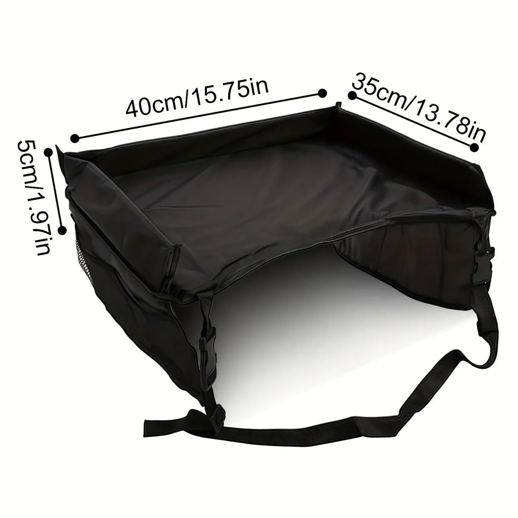 Foldable Expandable Car Seat Travel Tray Multiple Storage Pockets