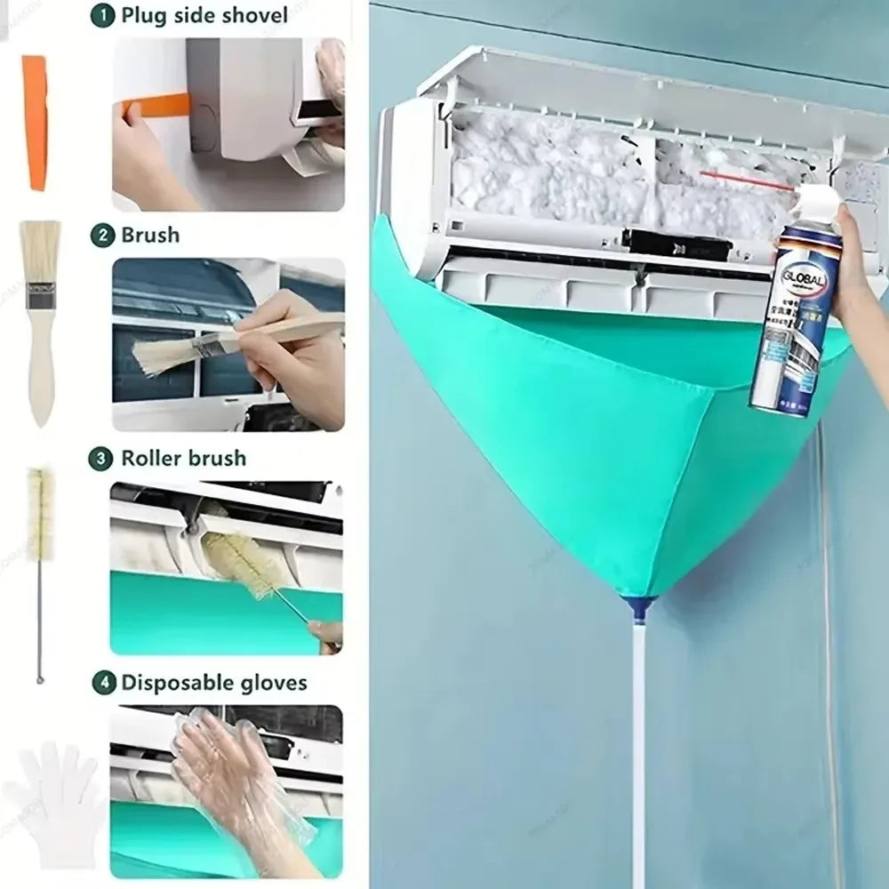 Air Conditioner Cleaning Kit – Leak-Proof Cover & Drain Pipe