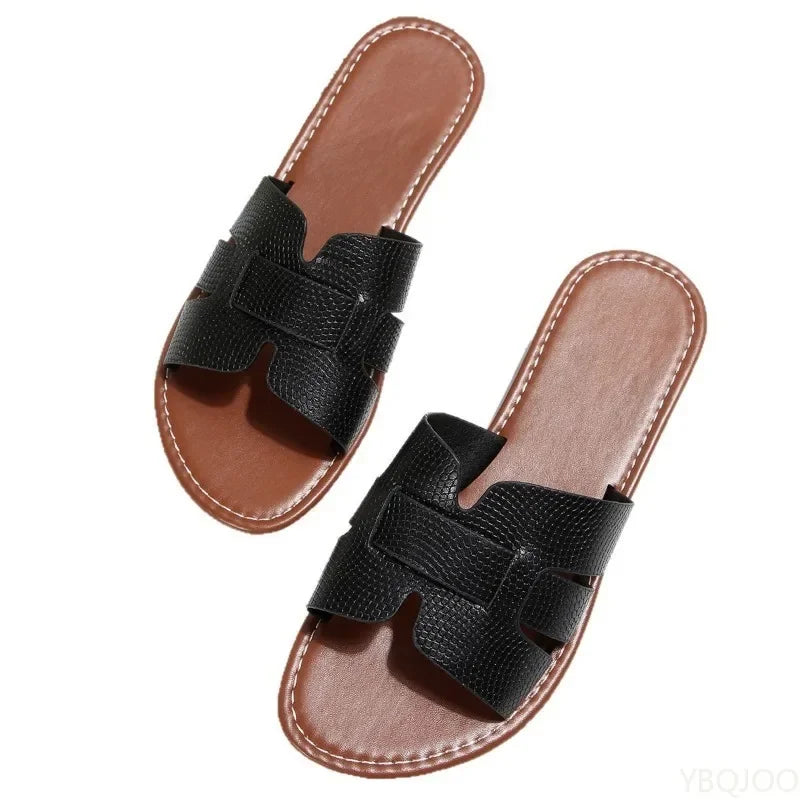 Women's Open Toe Flat Slippers – Casual Summer Sandals