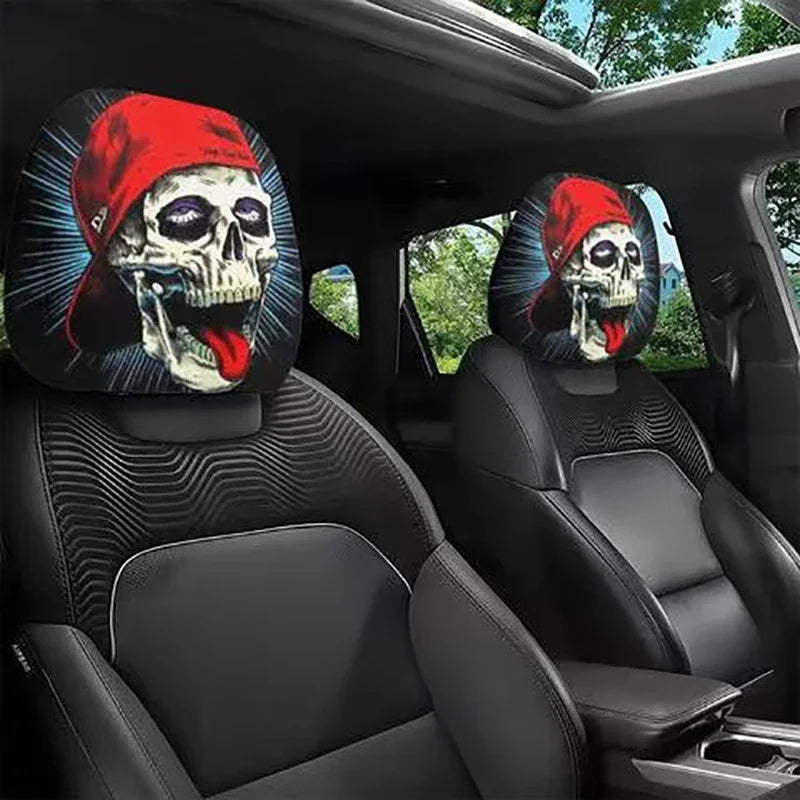 Funny Cartoon Car Headrest Cover – Halloween Auto Decoration