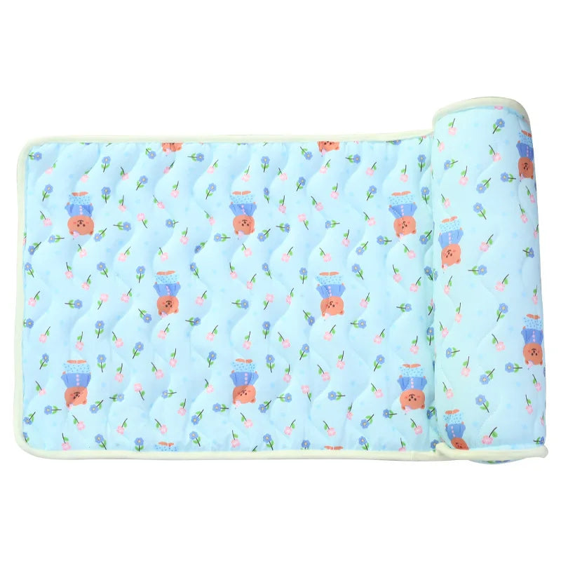 Summer Ice Silk Pillow Cool Pet Pad Cat Neck Protector Cooling