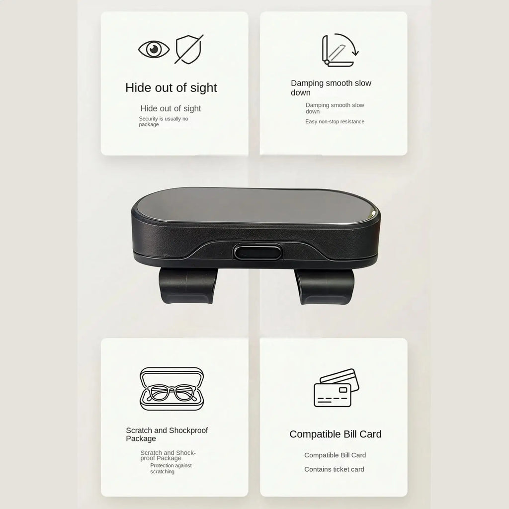 Car Visor Sunglasses Holder & Eyeglass Storage Case