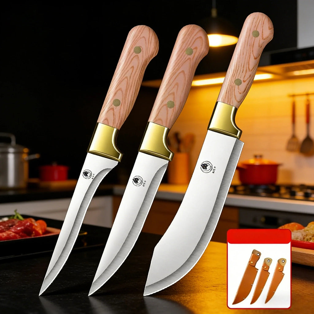 Professional Stainless Steel Boning Knife Set with Sheath