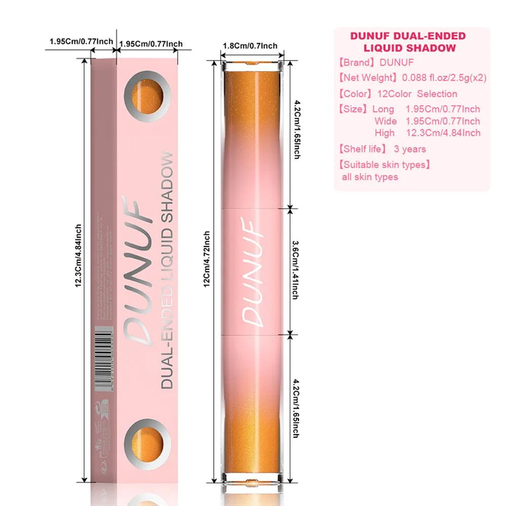 Dual-ended Liquid Eyeshadow Long-lasting Shimmer Finishes Red Blue