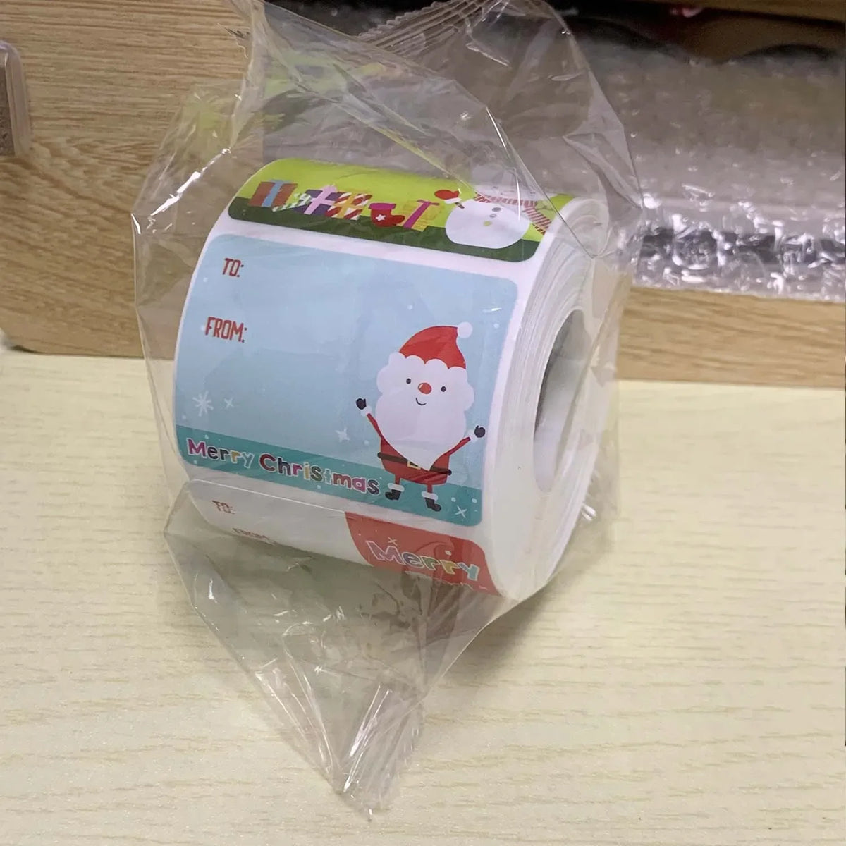 Christmas Tags Santa Claus Stickers Self Adhesive Tag Festival