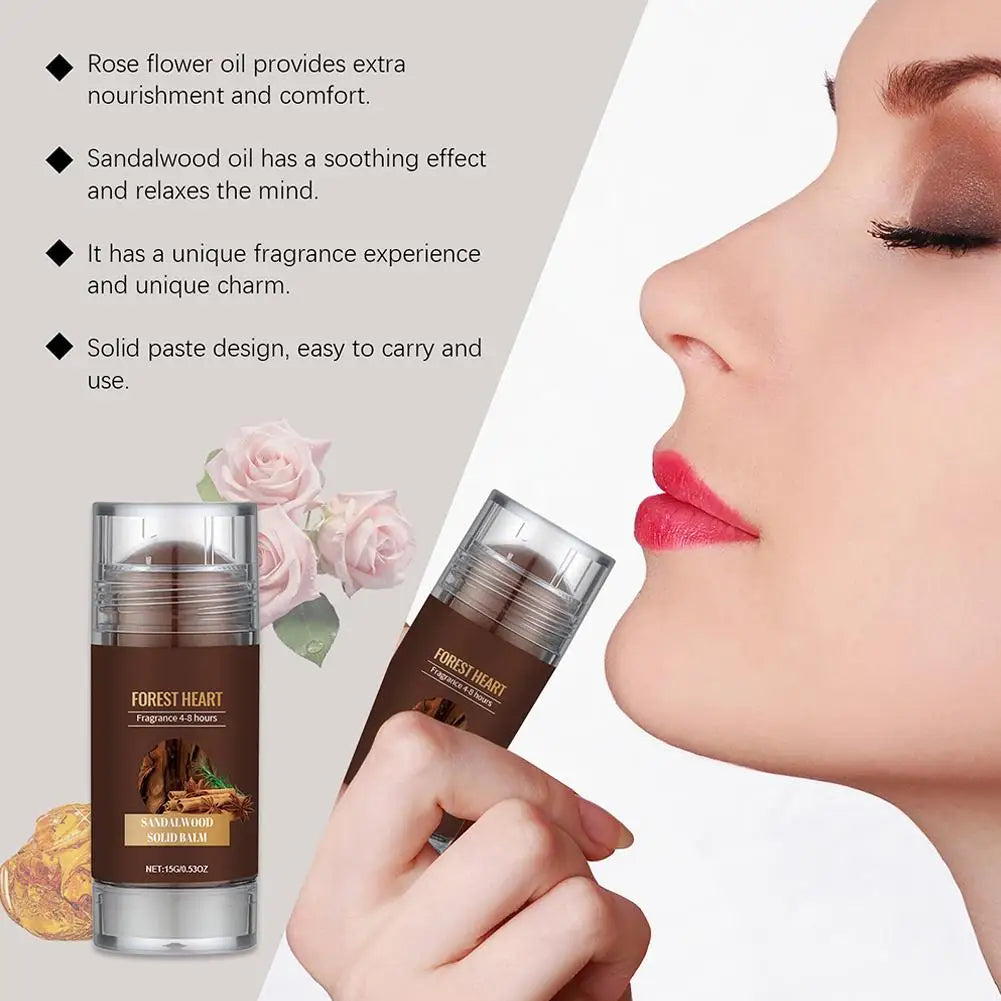 Sandalwood Solid Perfume Balm | Woody Fragrance Stick for Men