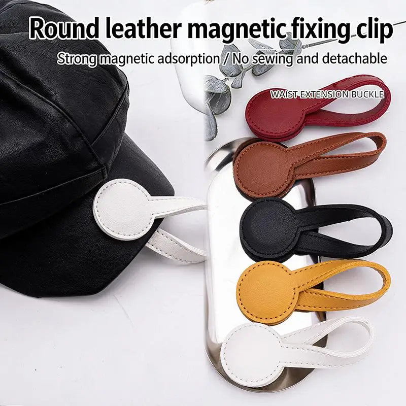 PU Leather Magnetic Hat Clip – Travel Bag Organizer Buckle