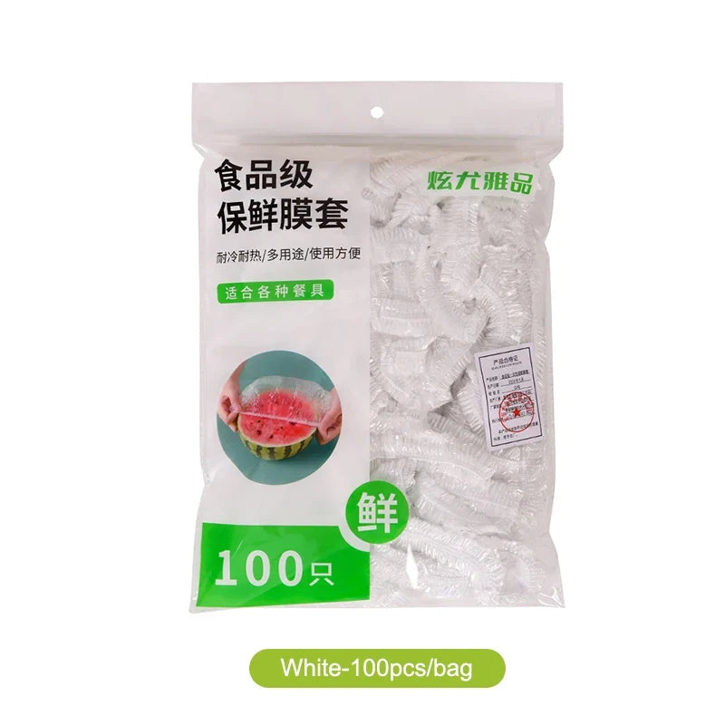 Reusable Disposable Elastic Food Lids Plastic Wrap Durable Plate