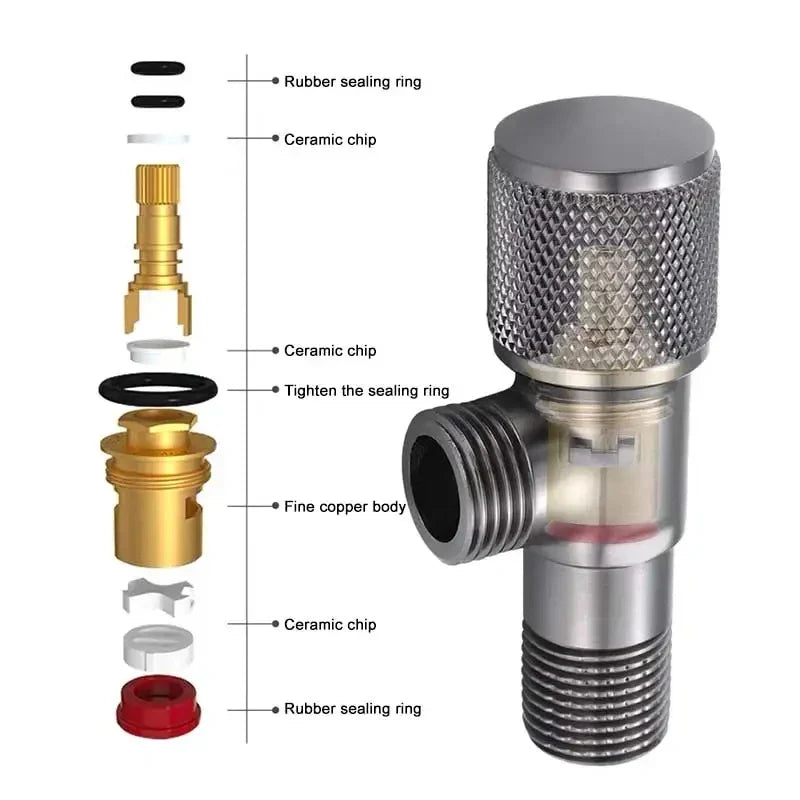 G1/2 Brass Triangle Stop Valve | Toilet, Faucet & Heater Shut-Off