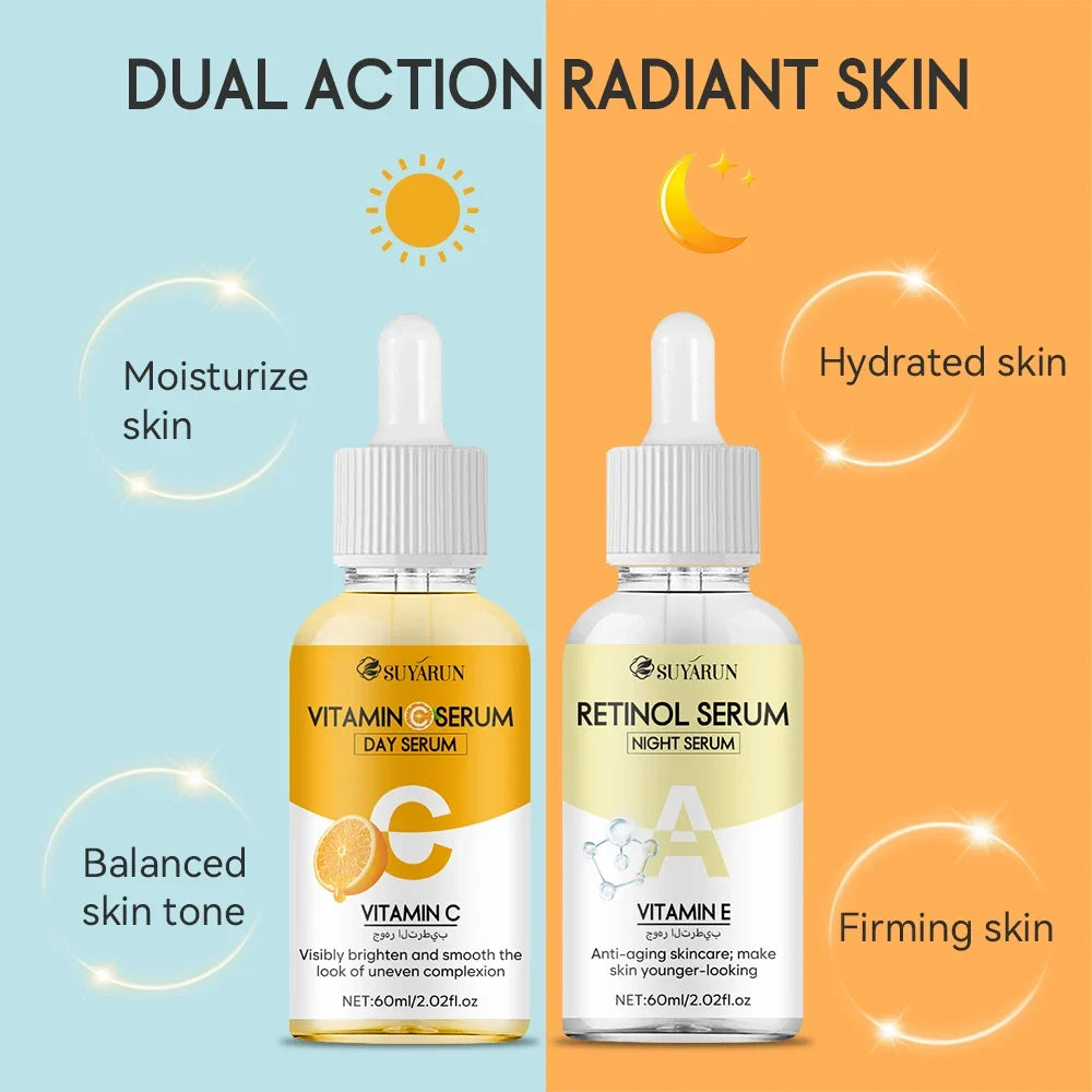 Vitamin C & Retinol Face Serum Duo – Brighten & Firm Skin