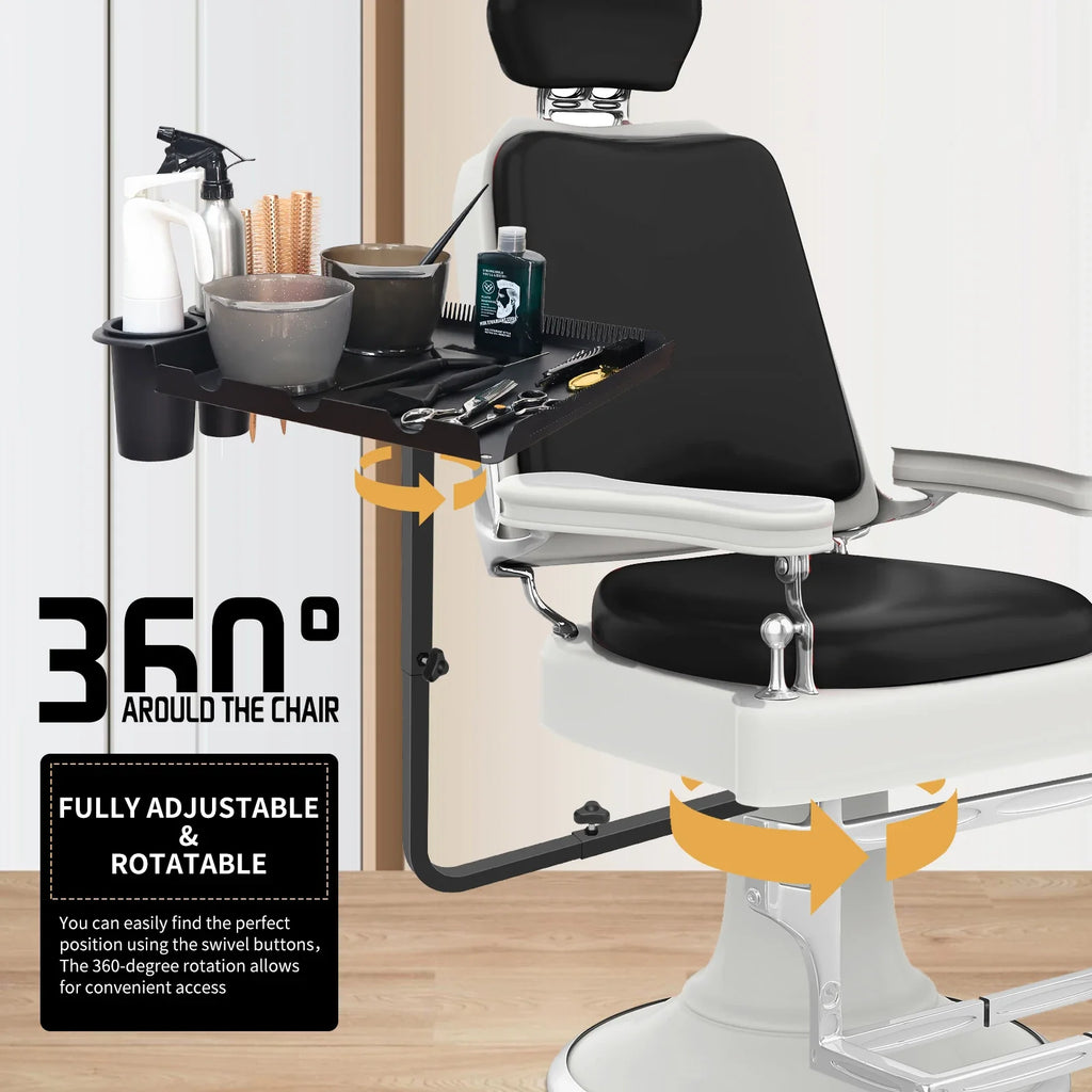 Barber Tray Cart | 360° Rotating Adjustable Salon Chair Tray