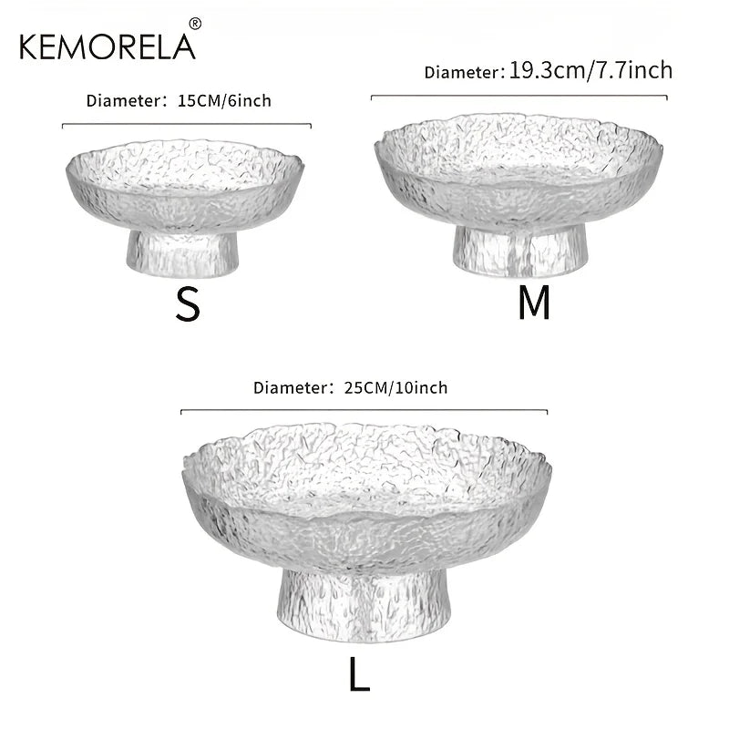 KEMORELA Glass Fruit Bowl & Snack Tray for Home & Kitchen