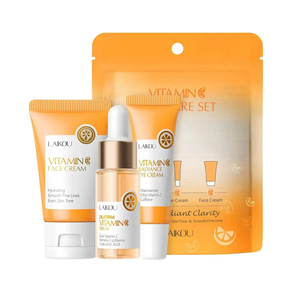 LAIKOU Vitamin C Skincare Set – Serum, Eye Cream & Face Cream