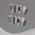 Y2K Starry Night Sky Almond Press-On Nails – 10pcs Set