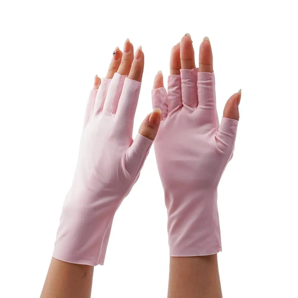 UV Protection Ice Silk Gloves – Nail Lamp & Sun Shield