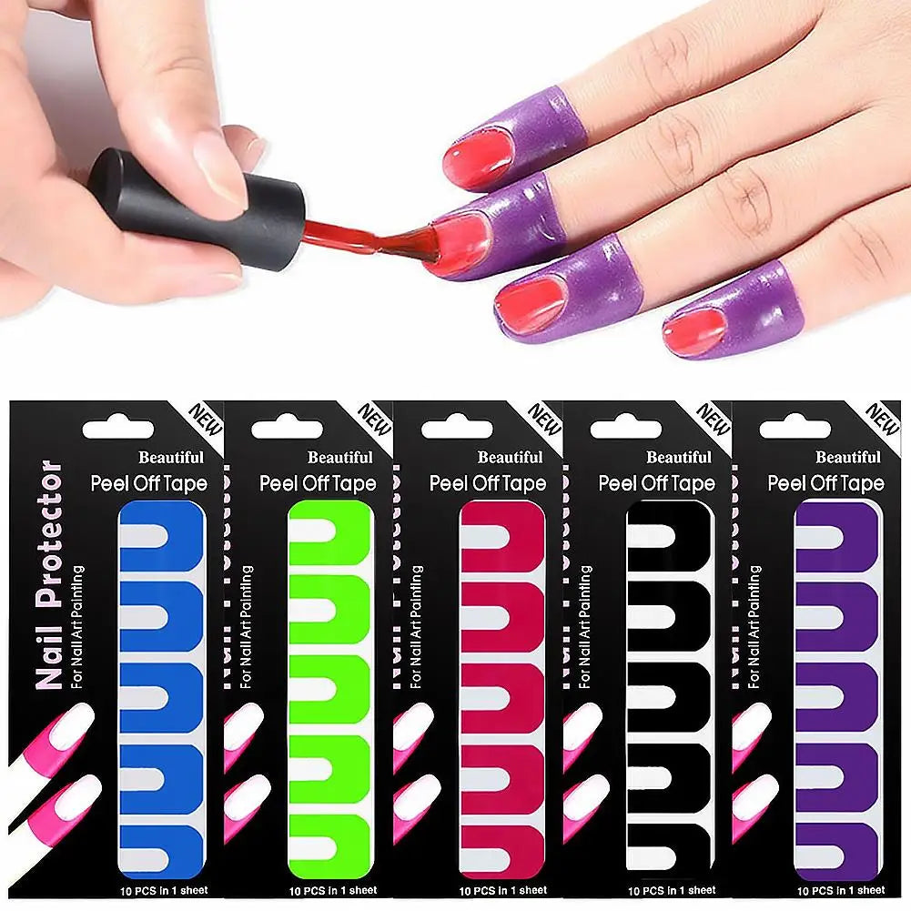 U-Shape Nail Polish Barrier Stickers | Spill-Proof Gel Stencils