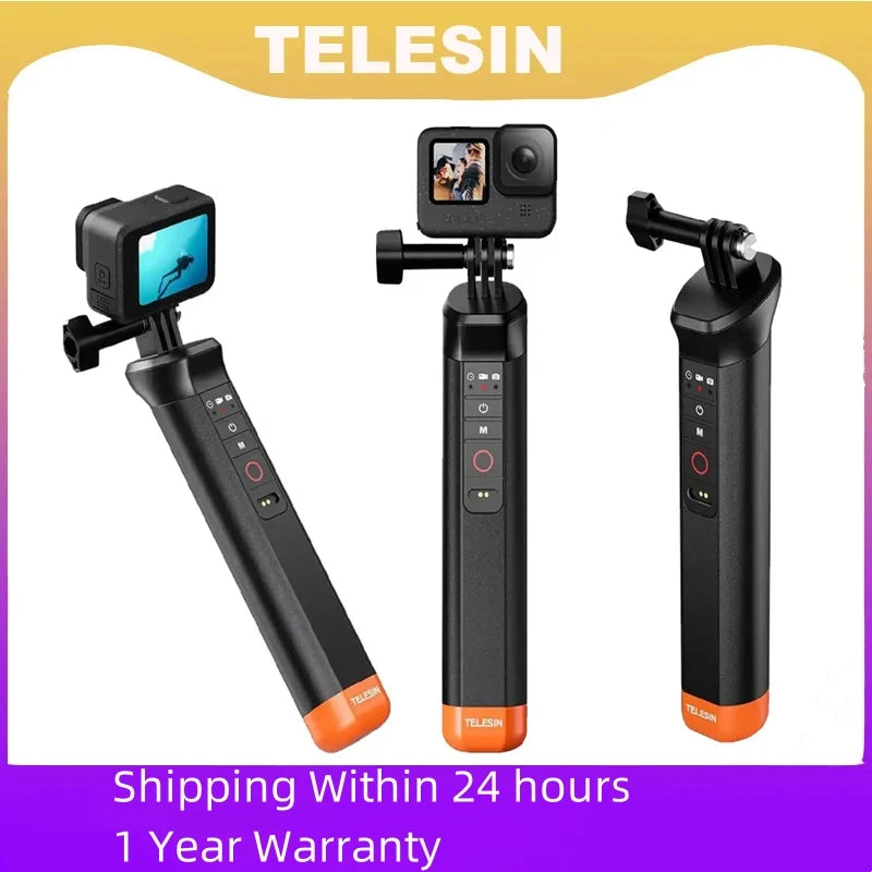 TELESIN Buoyancy Bar Selfie Stick Waterproof Gopro Hero 9 10 11 12