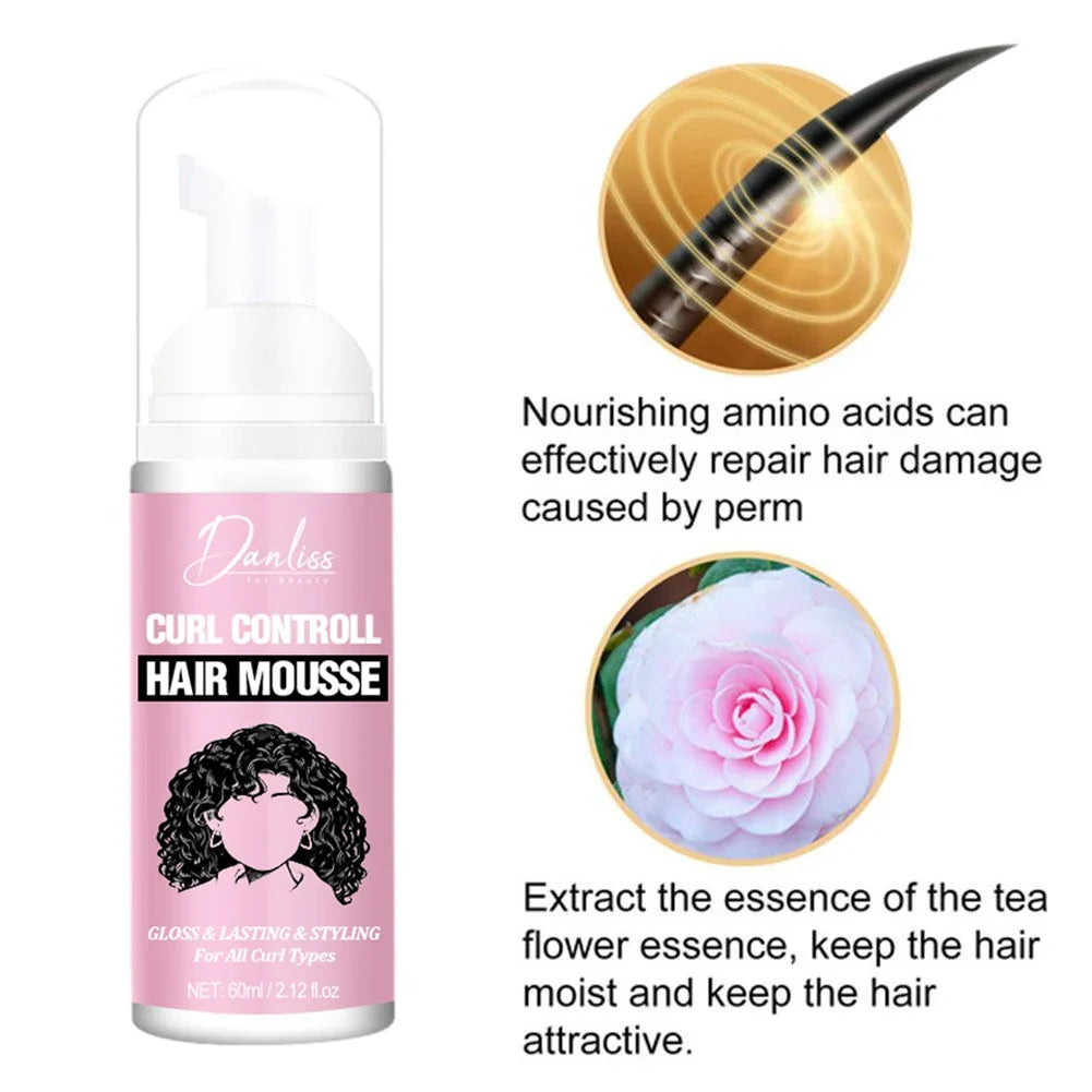 Curl Defining Mousse – Anti-Frizz Bouncy Curl Enhancer 60ml