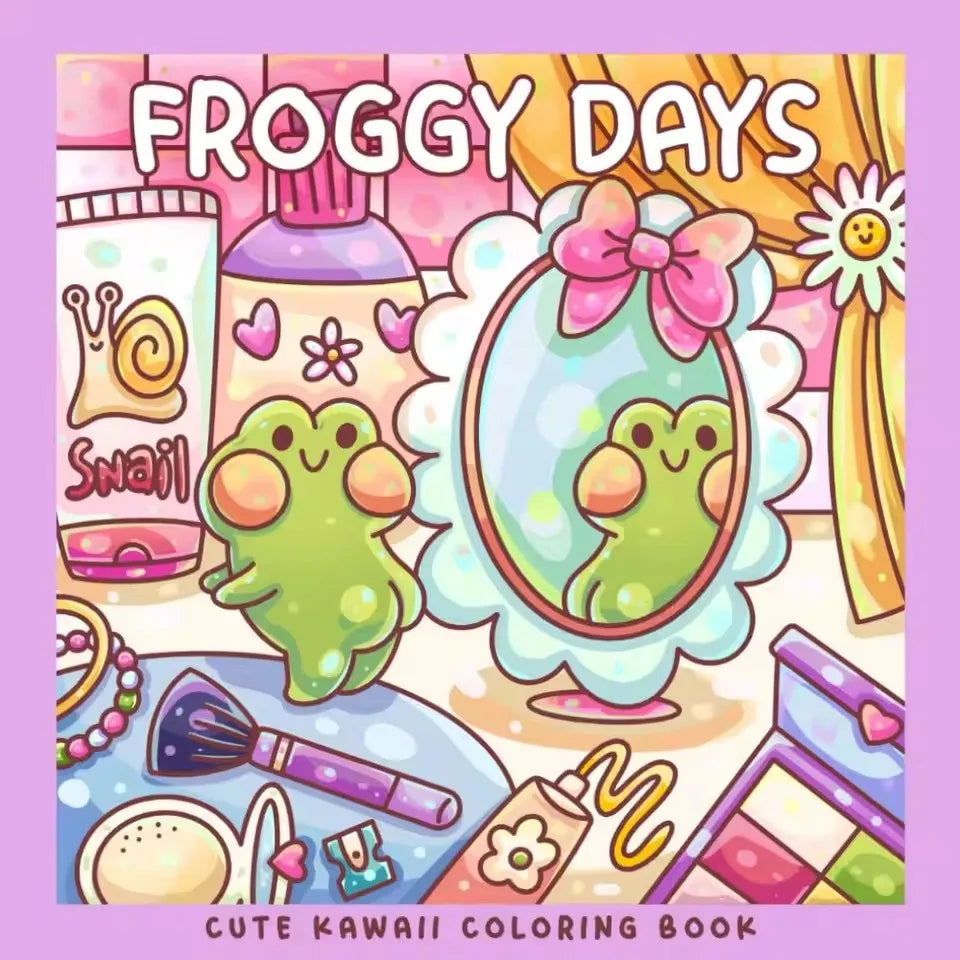 Froggy Days Kawaii Frog Coloring Book Adorable Adventures Relaxing