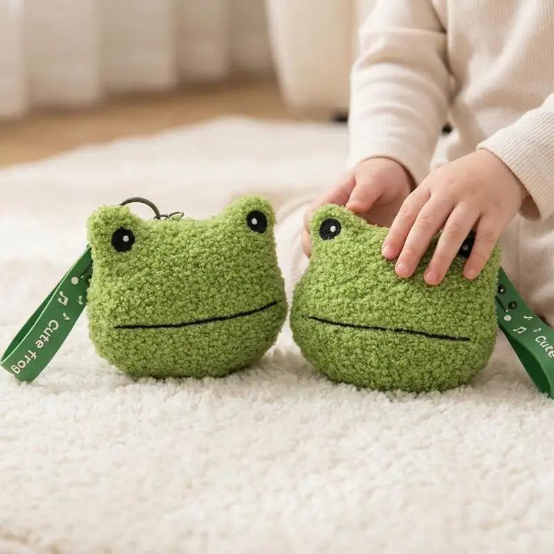 Kawaii Frog Plush Coin Purse Mini Keychain Zipper Wallet