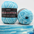 3 Strand Gradient Dyed Milk Cotton Yarn Soft Knitting Material Balls