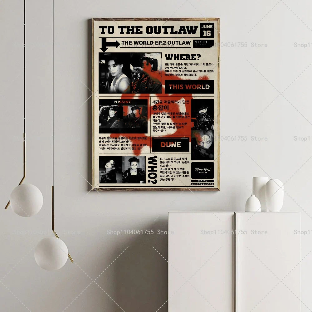 ATEEZ KPOP Wall Poster – Self-Adhesive Waterproof Sticker