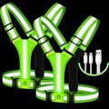Adjustable Reflective Gear Security Vests USB Rechargeable Safety