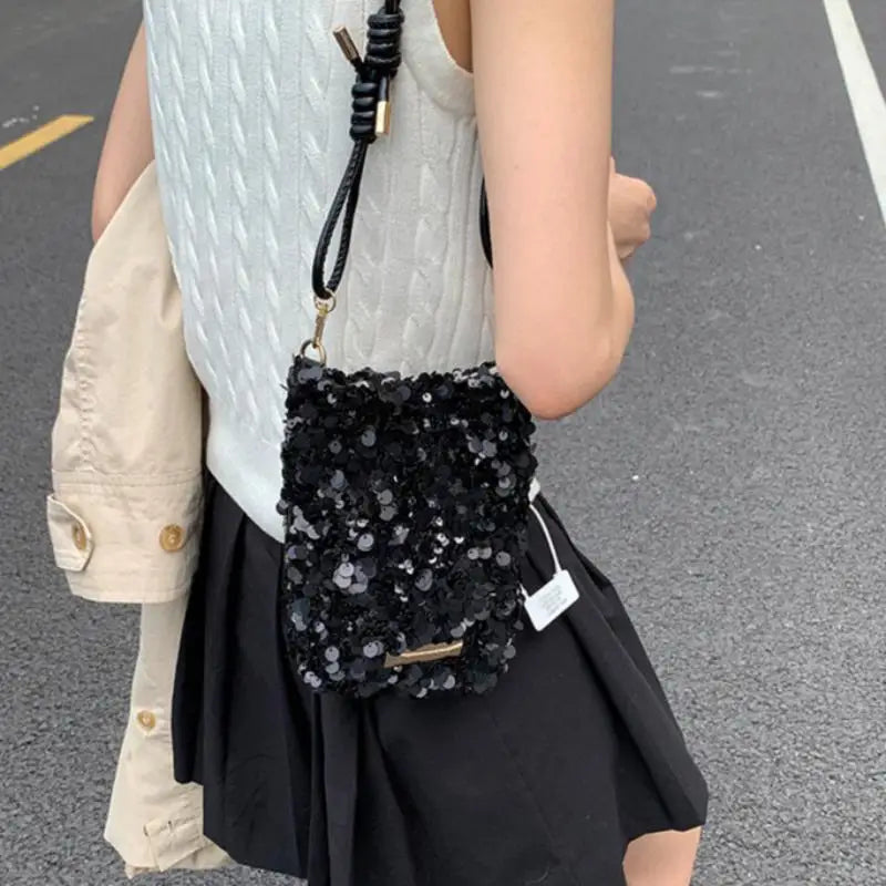 Sequin Mini Crossbody Bag – Shiny Shoulder Phone Bag