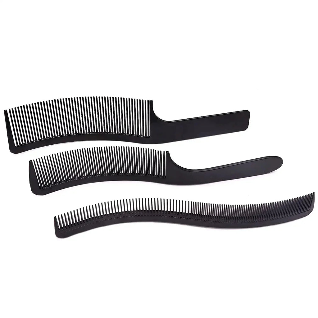 3-Piece Curved Barber Cutting Comb Set – Flat Top Anti-Static