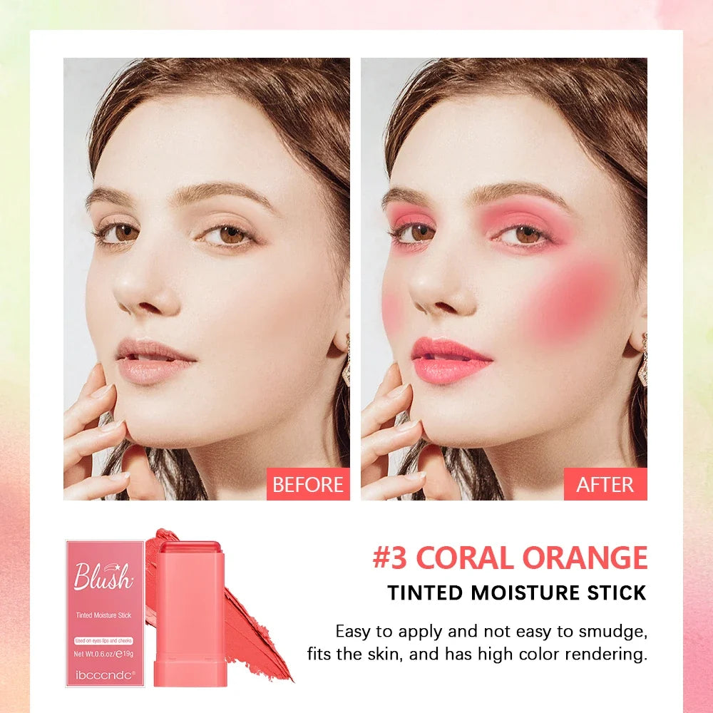 ibcccndc Multi-Use Cream Blush Stick – Long-Lasting Blusher