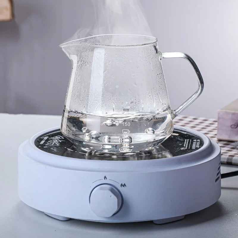 Pour Over Coffee Maker Borosilicate Glass Server Cleaning Brush