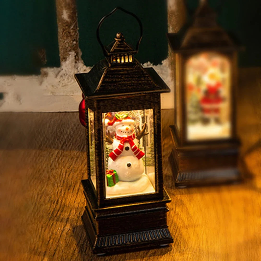 Light Night Christmas Interior Desktop Decoration Tree Santa Claus