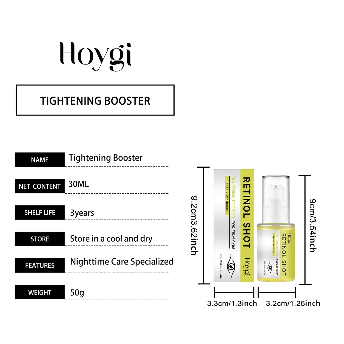 Hoygi Retinol Eye Serum – Firming & Brightening Night Care 30ml