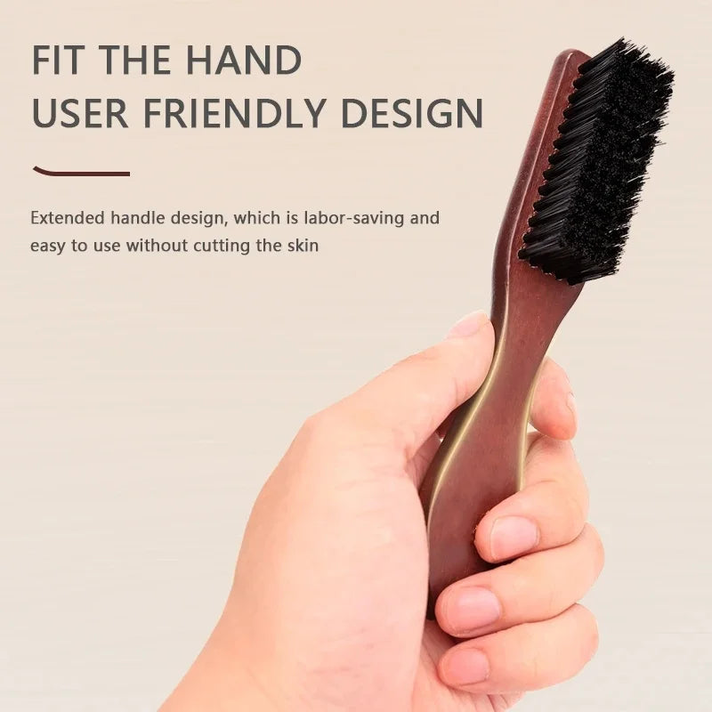 Wooden Handle Boar Bristle Beard Brush – Barber Grooming Tool