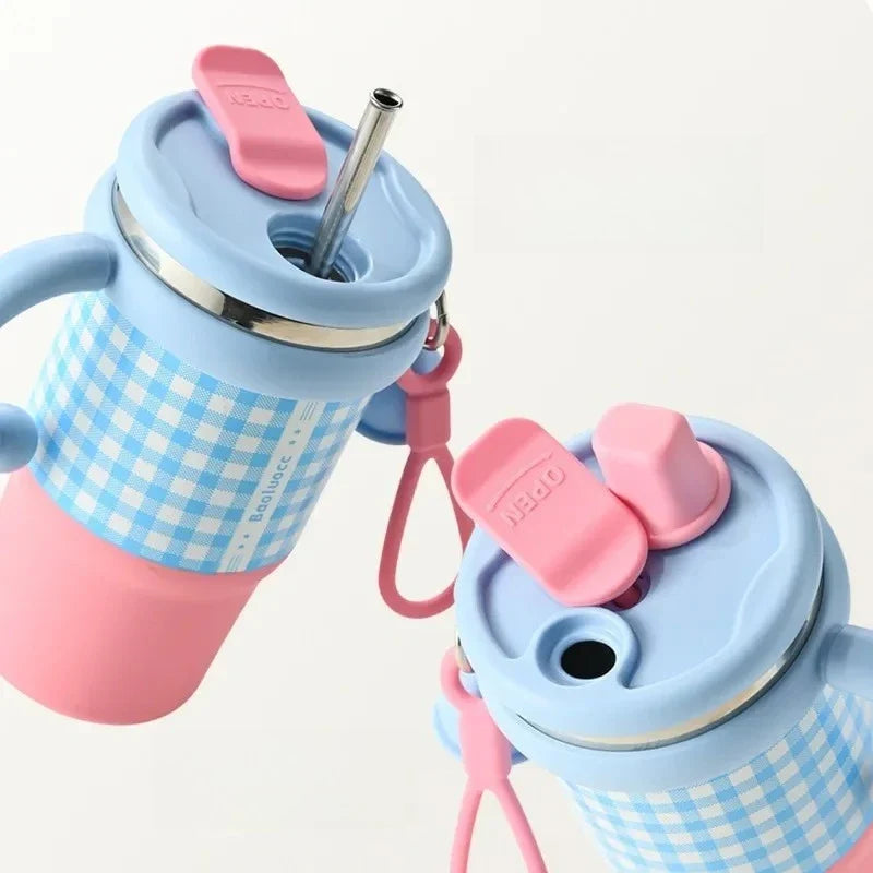 600ml Insulated Stainless Steel Tumbler with Straw