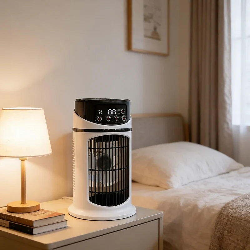 USB Desktop Fan with Humidifier & Spray Timer | Silent Portable