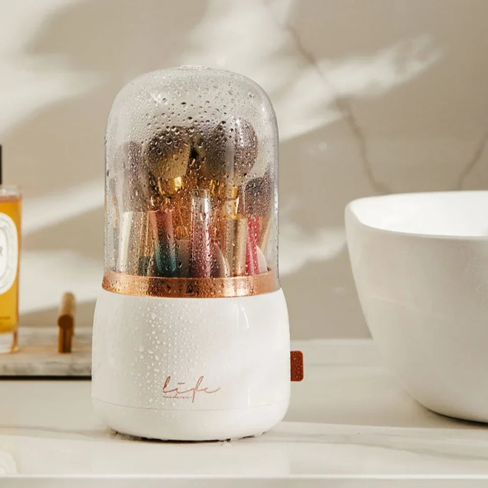 360° Rotating Clear Makeup Organizer & Brush Holder